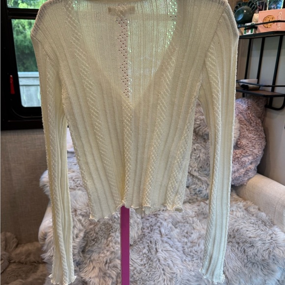 Aeropostale Women's Ivory Cardigan medium - Picture 4 of 5